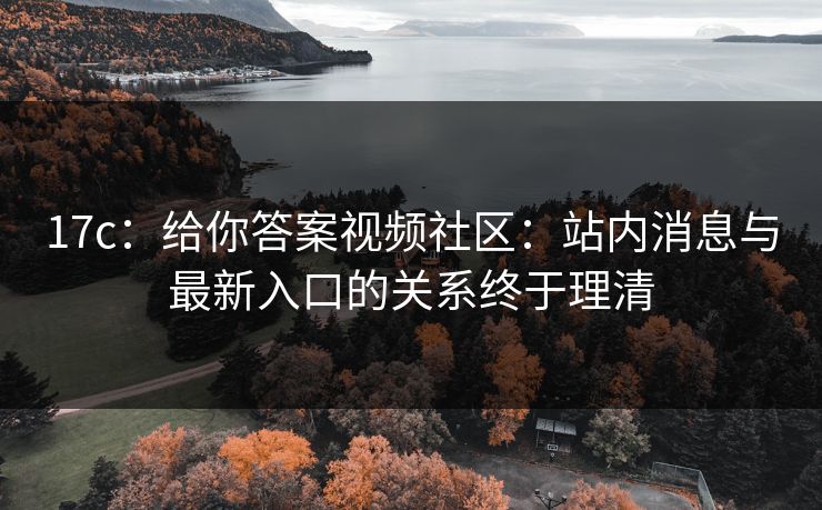 17c：给你答案视频社区：站内消息与最新入口的关系终于理清